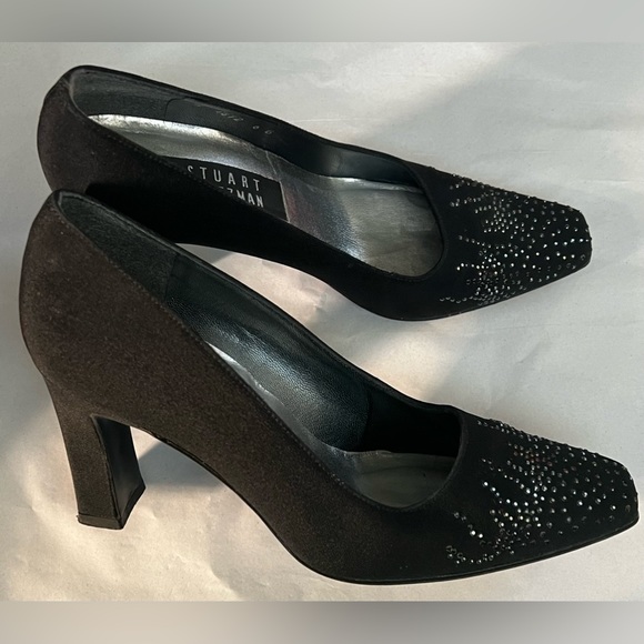 6 STUART WEITZMAN elegant heels pumps SPAIN platinum sparkle glam bling holiday - Picture 6 of 16